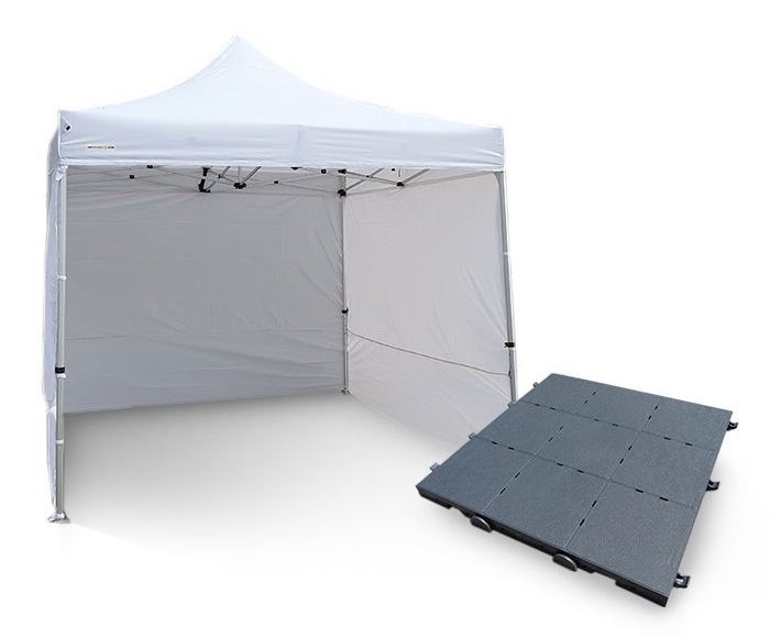 Ollós Party sátor 3x3m ALU Premium 4db ablak nélküli oldal + MŰANYAG PADLÓ 36db
